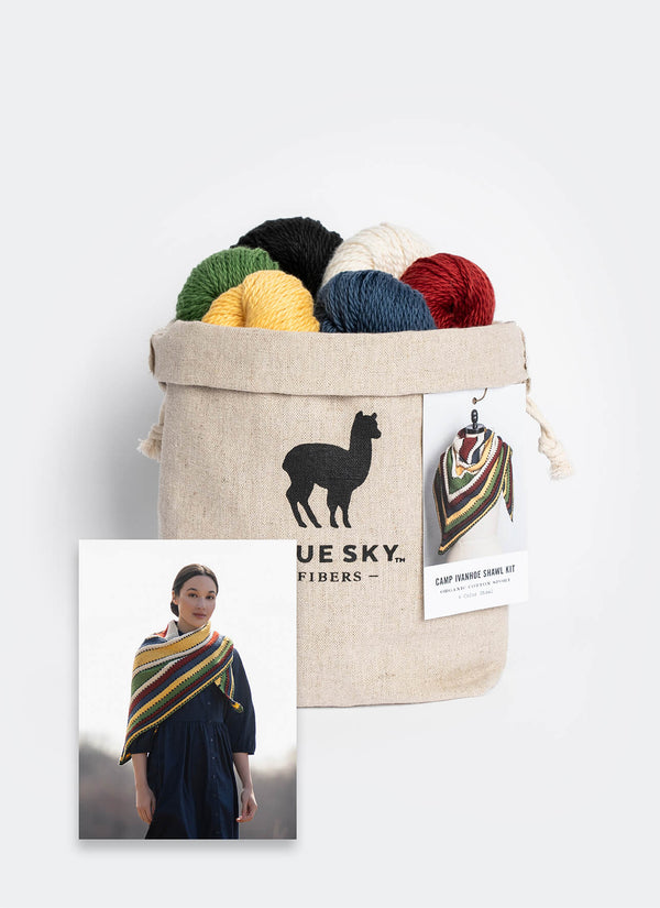 Blue Sky Fibers | Organic Cotton Sport | Camp Ivanhoe Shawl Kit