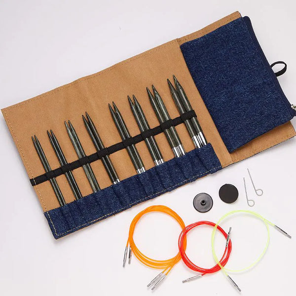 KnitPro Indigo Wood | Normal 5" Interchangeable Needle Set