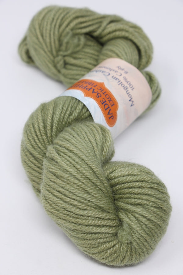 Green Jade Sapphire 8 Ply Cashmere yarn ball, soft and luxurious cashmere fiber from Jade Sapphire Cashmere brand.