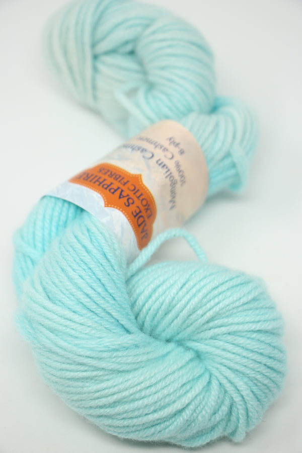 Jade Sapphire 8 Ply Cashmere Yarn in Glacial Ice color, soft and luxurious cashmere fiber for knitting or crafting projects.