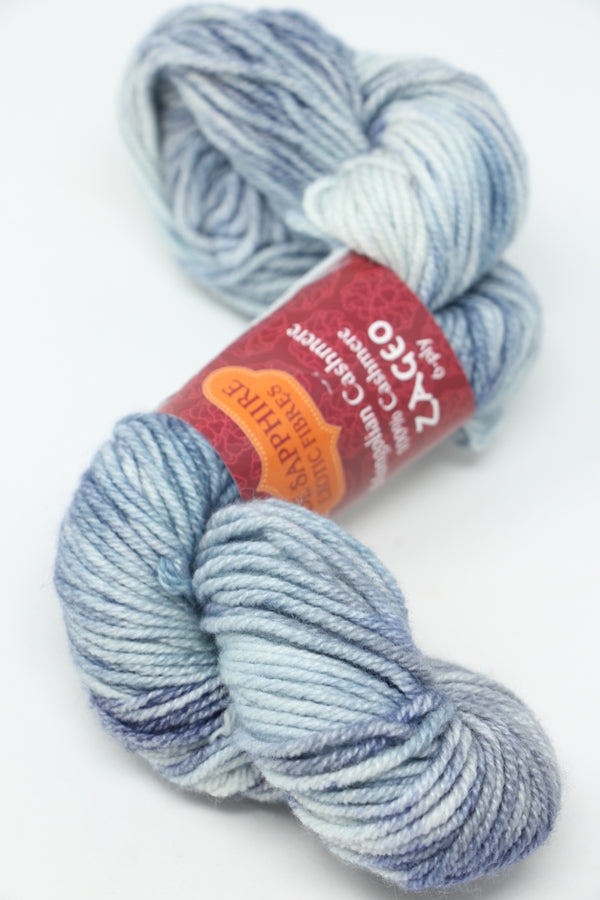 Blue Jade Sapphire Zageo 6 Ply Cashmere yarn skein, soft and luxurious cashmere fiber from Jade Sapphire Cashmere.