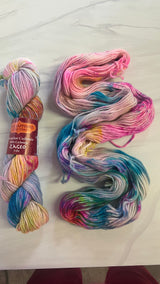Jade Sapphire Cashmere Zageo 6 Ply Cashmere Yarn in soft, luxurious light green color, neatly wound with a smooth texture.