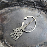 Hamsa Penannular Brooch - Satin