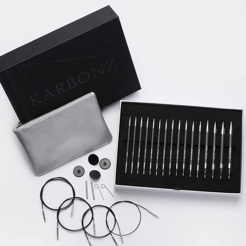 KnitPro Karbonz | Interchangeable 5" Needle Set | Box of Joy