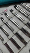 Close-up of Knitters Pride KnitPro Nova Cubics 5-inch interchangeable knitting needles set with a sleek, ergonomic design.
