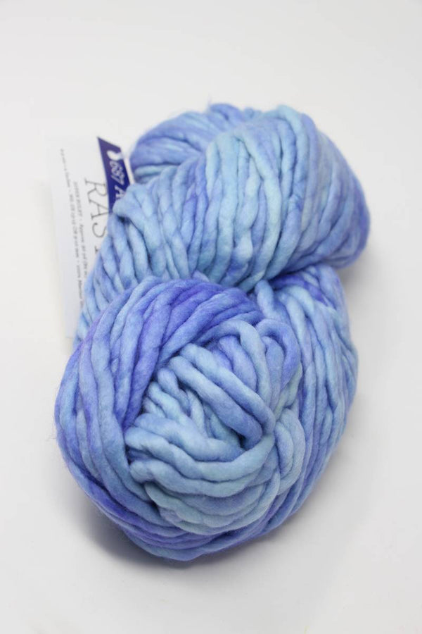 Malabrigo Rasta merino wool yarn in Aquamarine, showcasing thick, soft, and vibrant hand-dyeing for knitting or crocheting projects.