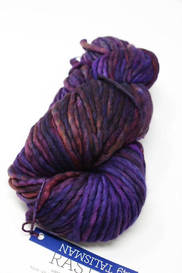 Malabrigo Rasta Merino Wool Yarn in Talisman color, showcasing thick, soft, hand-dyed yarn for knitting or crochet projects.