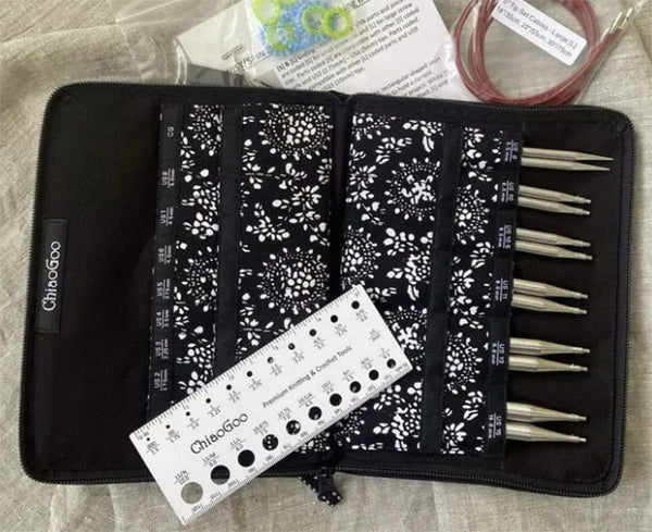 ChiaoGoo Interchangeable Needle Set | 5 inch Twist Red Lace Large Set (6 tips: US9-15)