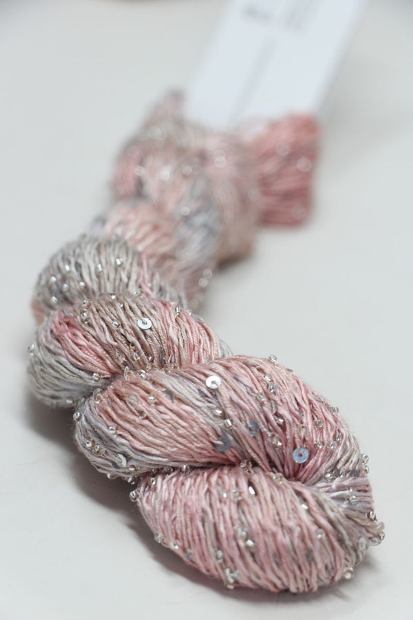 Beaded silk and sequins yarn from Artyarns' Beaded Silk & Sequins Light H Series with shimmering beads and elegant texture.