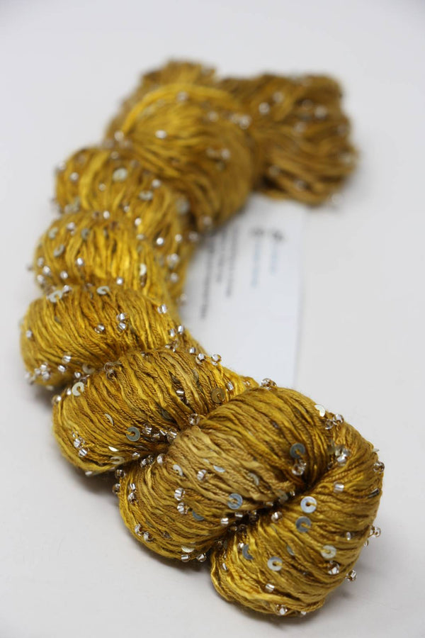 Beaded silk and sequins yarn from Artyarns Beaded Silk & Sequins Light (H Series) in a soft, shimmering beaded yarn with sequins.