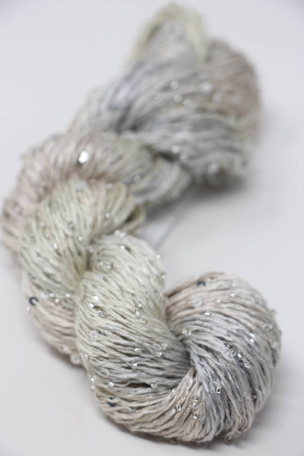 Beaded silk and sequins yarn by Artyarns, light H Series with shimmering beads and sequins for luxurious knitting or crochet projects.