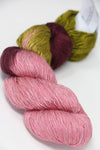 Soft Artyarns Ensemble Light cashmere yarn in F Series colors, showing vibrant, smooth strands suitable for luxurious knitting projects.