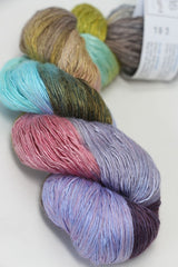 Artyarns Ensemble Light cashmere yarn in F Series Colors, showing soft, multicolored strands for knitting or crochet projects.