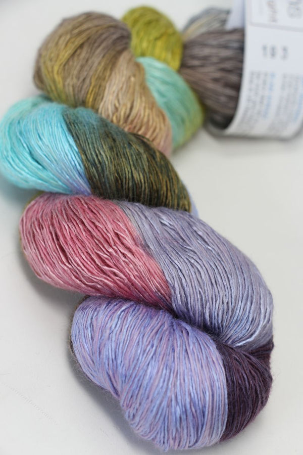 Artyarns Ensemble Light cashmere yarn in F Series Colors, showing soft, multicolored strands for knitting or crochet projects.