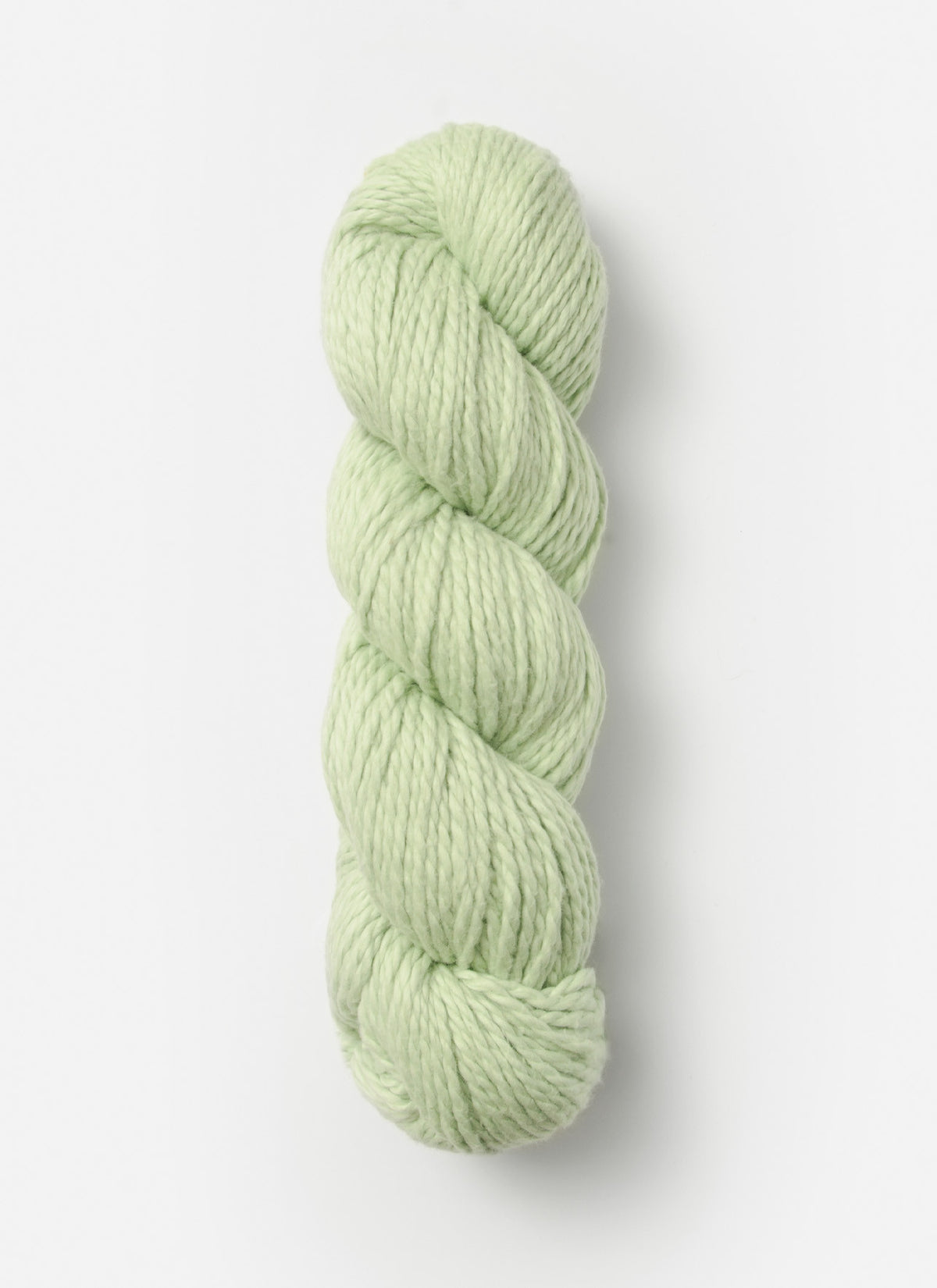 Blue Sky Alpacas Worsted Organic Cotton in solid blue sky color, showcasing soft, smooth yarn with a twisted fiber appearance.