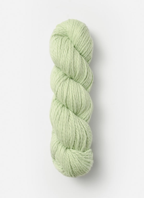 Blue Sky Alpacas Worsted Organic Cotton in solid blue sky color, showcasing soft, smooth yarn with a twisted fiber appearance.