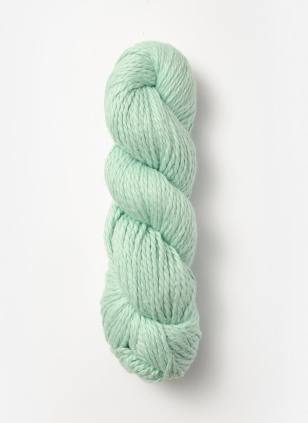 Blue Sky Alpacas Worsted Organic Cotton in solid blue sky color, showcasing soft, smooth yarn suitable for knitting and crochet projects.