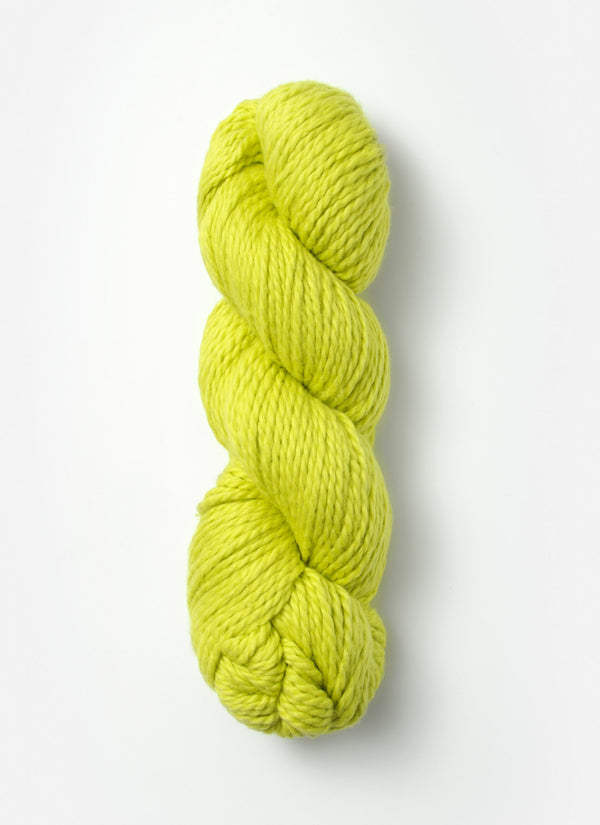 Blue Sky Alpacas Worsted Organic Cotton in solid blue sky color, showing soft, smooth yarn with a close-up of the fiber texture.