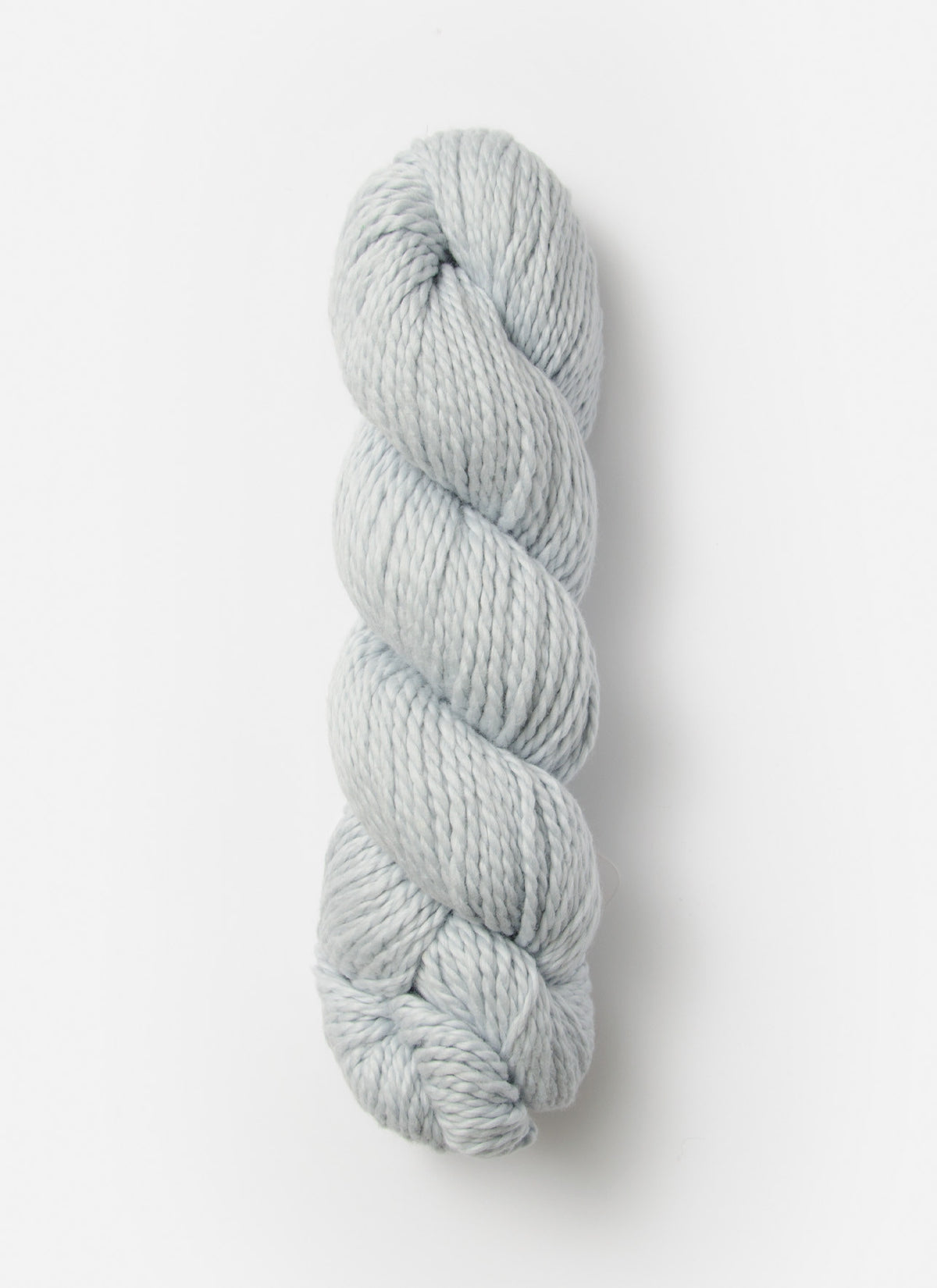 Blue Sky Alpacas Worsted Organic Cotton yarn in solid blue sky color, showing soft, smooth spun fibers.