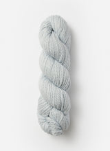 Blue Sky Alpacas Worsted Organic Cotton yarn in solid blue sky color, showing soft, smooth spun fibers.