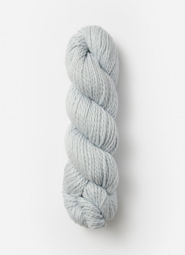 Blue Sky Alpacas Worsted Organic Cotton yarn in solid blue sky color, showing soft, smooth spun fibers.