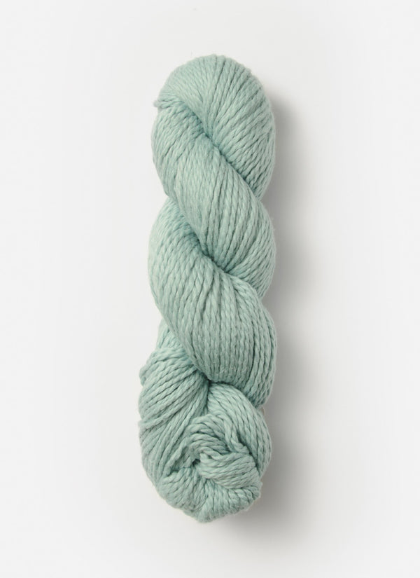 Blue Sky Alpacas Worsted Organic Cotton yarn in solid blue sky color, showcasing soft, smooth fiber texture and vibrant hue.