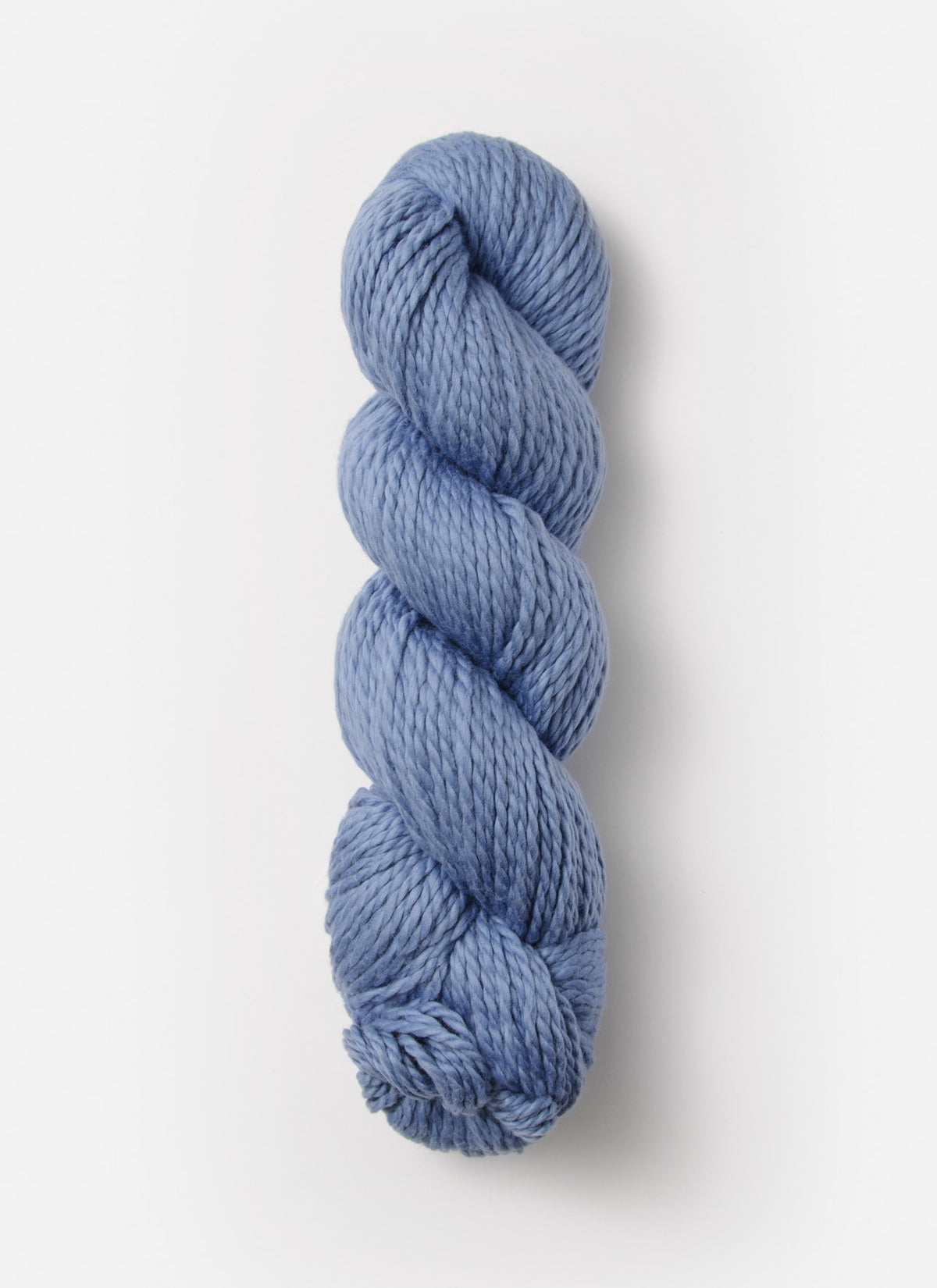 Blue Sky Alpacas Worsted Organic Cotton in solid blue sky color, showcasing soft, smooth yarn for knitting or crochet projects.
