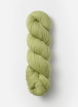 Blue Sky Alpacas Worsted Organic Cotton yarn in solid blue sky color, showing the soft, smooth twisted fibers.