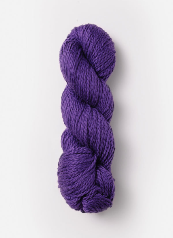 Blue Sky Alpacas Worsted Organic Cotton yarn in solid blue sky color, showing the soft, smooth texture of the fiber.