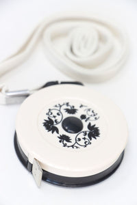 White with Black Flower