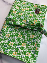 Della Q double point knitting needle rollup case with multiple compartments, made of fabric in a stylish design.