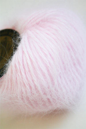 Galler Yarn Belangor French Angora angora yarn skein with soft, fluffy fibers for knitting and crochet projects.