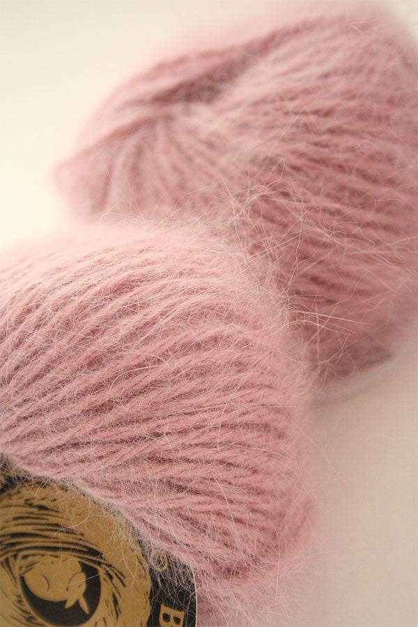 Galler Yarn Belangor French Angora yarn in a soft, natural fiber with a luxurious, fluffy texture and subtle color variations.