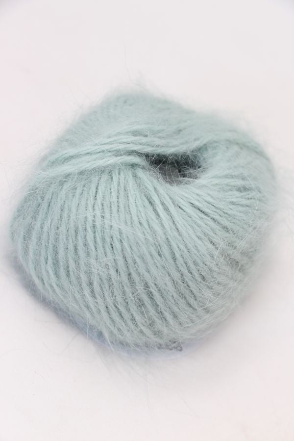 Galler Yarn Belangor French Angora yarn in a soft, creamy color, showcasing the fluffy, luxurious angora fiber texture.