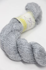 Soft Jade Sapphire Sylph linen and cashmere yarn in Breeze color, showcasing smooth, lightweight fiber with a luxurious texture.