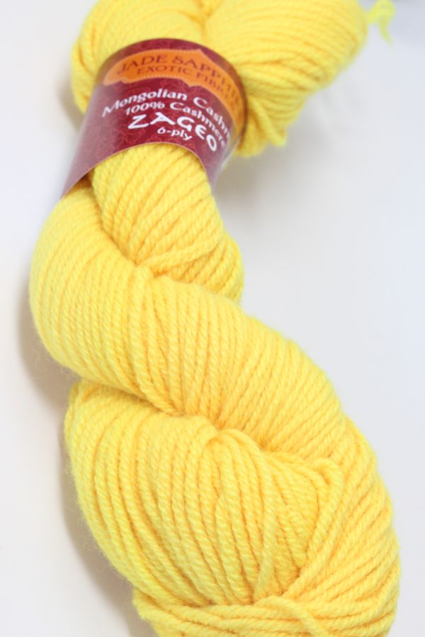 Soft jade green Jade Sapphire Zageo 6 Ply Cashmere yarn skein showcasing smooth, luxurious cashmere fibers.