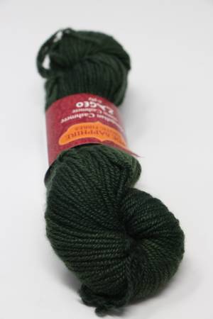 Jade Sapphire Zageo 6 Ply Cashmere yarn in moss green, showcasing soft, luxurious cashmere fibers.