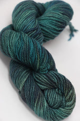Green Jade Sapphire Zageo 6 Ply Cashmere Yarn shown in a close-up, highlighting its soft texture and luxurious cashmere quality.