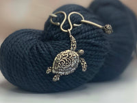 Filagree Sea Turtle Charm Shawl Pin (SP85-CRM5)