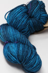 Madelinetosh Tosh DK yarn in Baltic colorway, soft and vibrant wool and silk blend for knitting or crochet projects.
