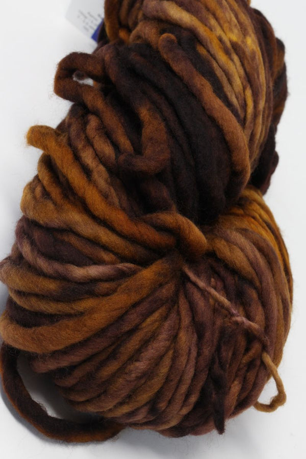 Malabrigo Rasta merino wool yarn in Coronilla color, showcasing thick, soft, and vibrant hand-dyed yarn for knitting or crochet.