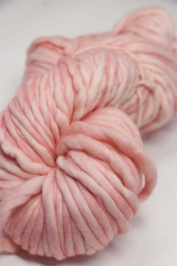Malabrigo Rasta Merino Wool Yarn in Almond Blossom color, showing thick, soft, hand-dyed yarn for knitting or crochet projects.