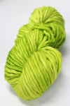 Malabrigo Rasta merino wool yarn in vibrant apple green, showcasing thick, soft, hand-dyed yarn for knitting or crochet projects.