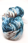 Malabrigo Rasta Merino Wool Yarn in Costa color, showing thick, soft, hand-dyed yarn with vibrant purple and blue tones.