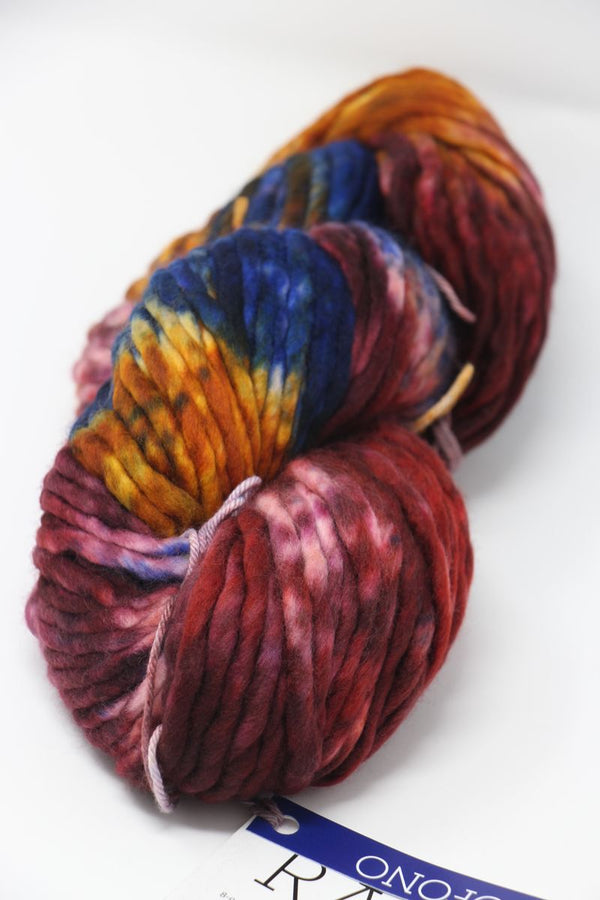 Malabrigo Rasta merino wool yarn in Xilofono color, showcasing thick, soft, hand-dyed yarn for knitting and crochet projects.