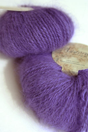 Plum Plymouth Angora Yarn by Plymouth, soft and fuzzy knitting yarn with a rich color, suitable for cozy handmade projects.