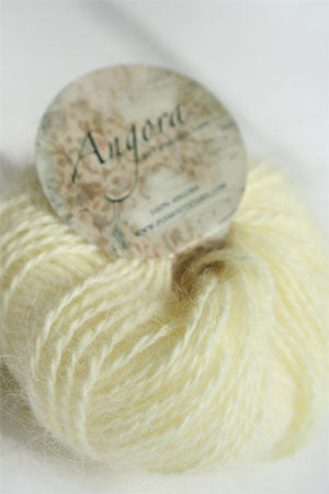 Plymouth Angora Yarn in vibrant canary yellow, soft and fuzzy knitting yarn for cozy handmade projects.