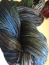 Fingering weight yarn from Zen Yarn Garden's Serenity 20 collection in a soft, speckled dish of pears colorway.
