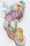 Fingering weight Zen Yarn Garden Serenity 20 yarn in Delft colorway, showing soft, variegated shades and smooth texture.