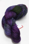 Fingering weight yarn Zen Yarn Garden Serenity 20 in Petunias colorway, showcasing soft, vibrant purple and pink hues.